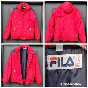 Vtg 90s Fila Hooded Jacket Made In Italy
